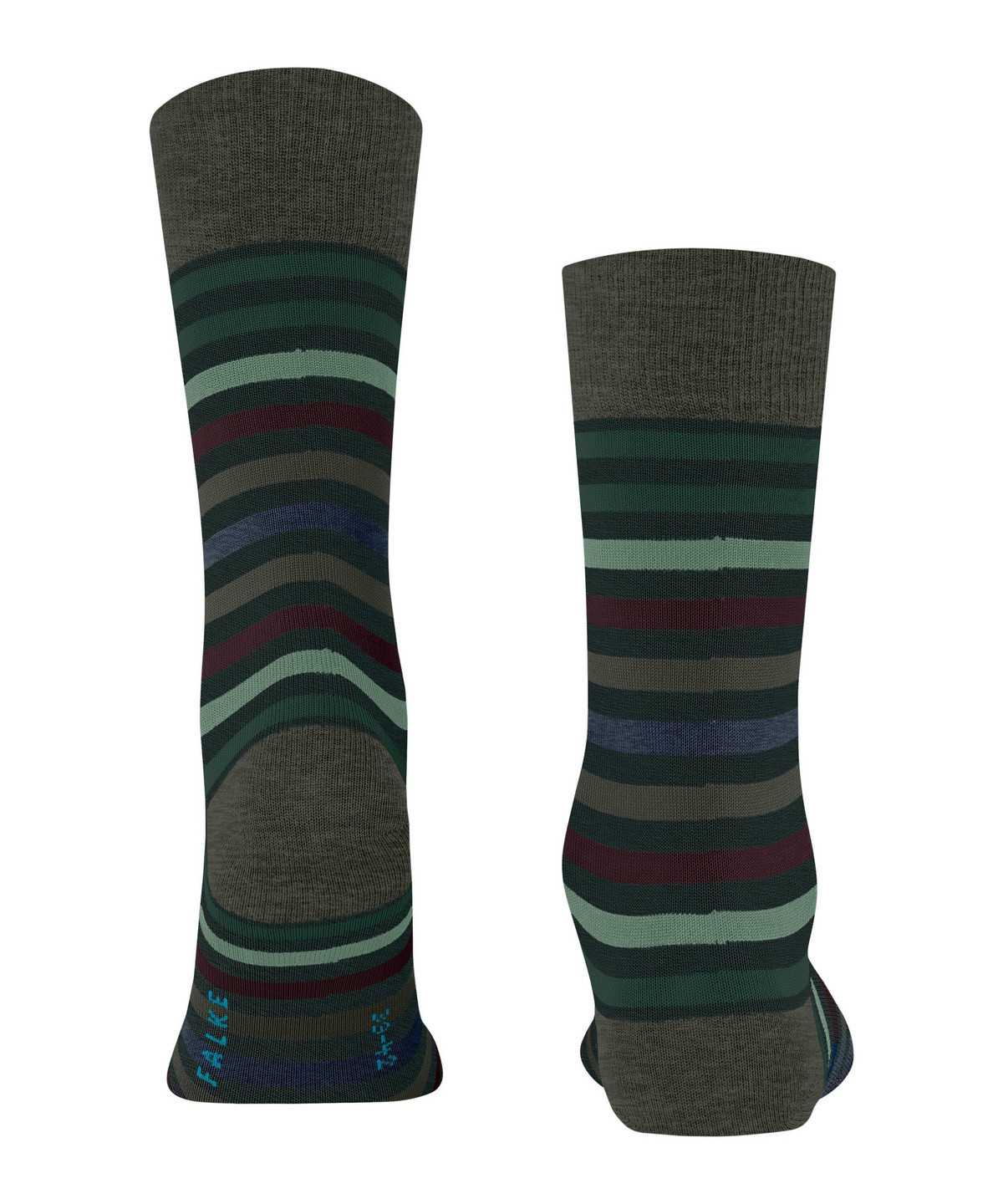 Falke Tinted Stripe Socks Socken Herren Grün | 3749681-PL