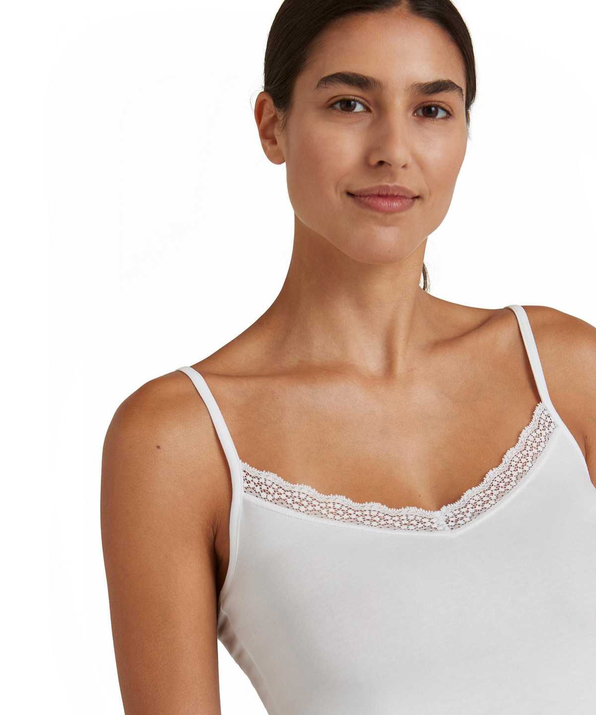 Falke Top Round-neck Daily Lace Bras & Tops Damen Weiß | 2315706-VD