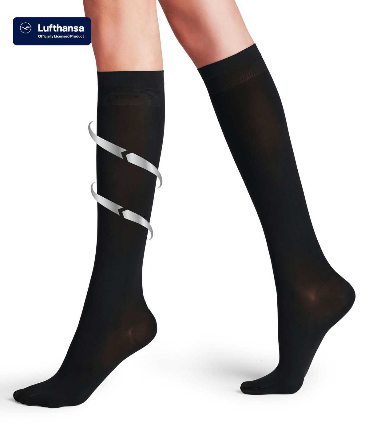 Falke Vitalize 40 DEN Knee-high Socks Socken Damen Schwarz | 4219630-XC